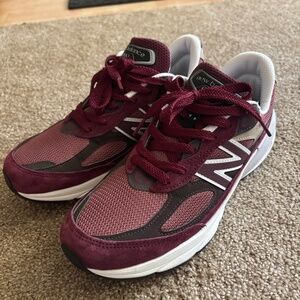 New Balance 990v6 MiUSA Teddy Santis Burgundy Tan